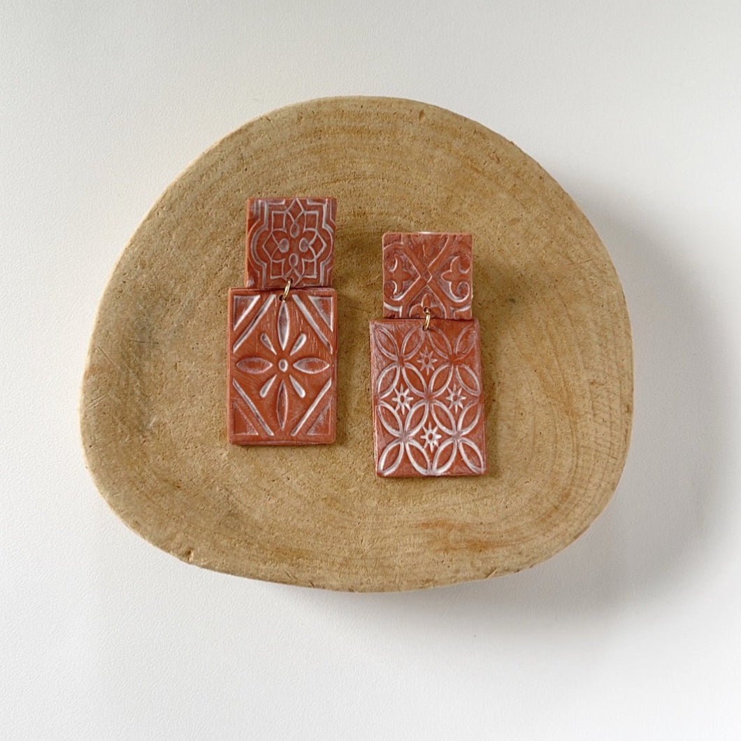 The Portugal Terracotta tile earrings